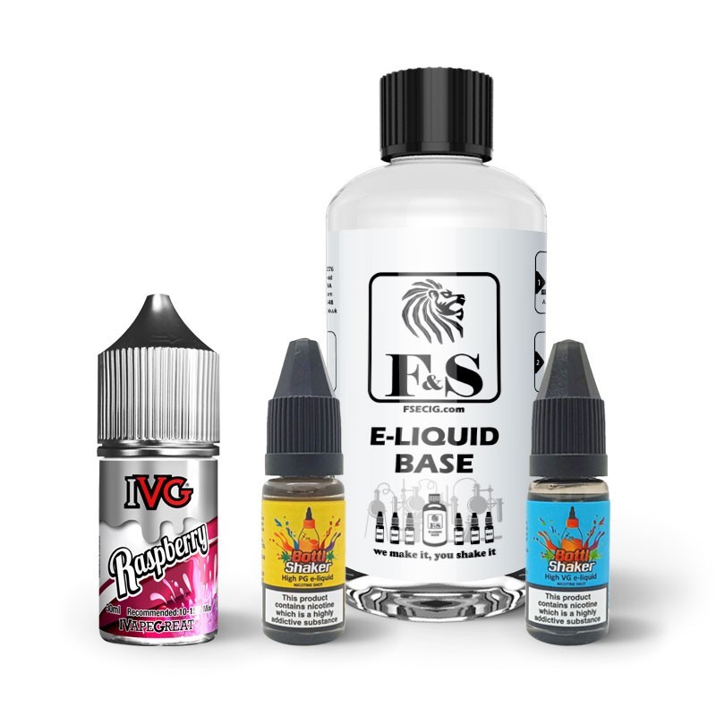 Raspberry by IVG and F&S Custom Base bundle - DIY e liquid kit 240ml